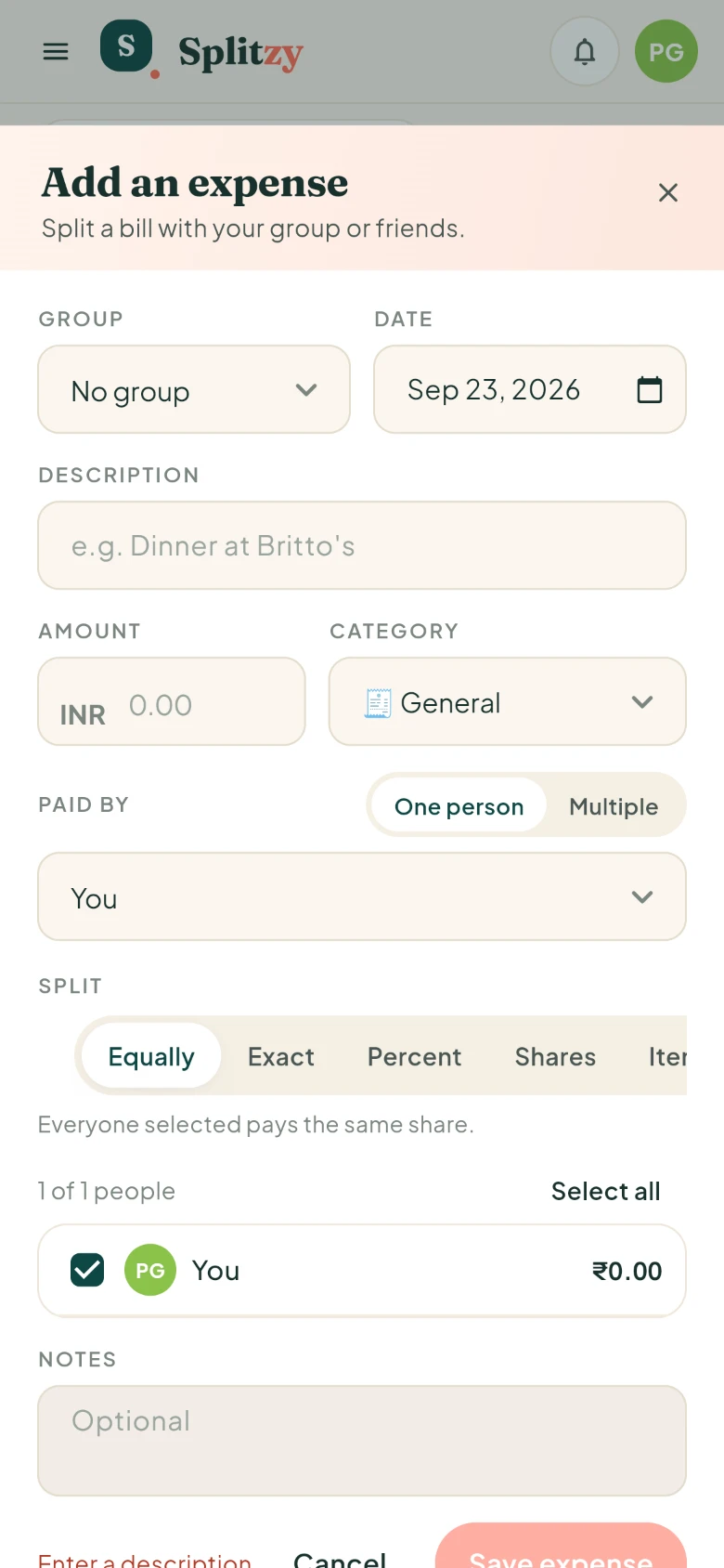 Adding a bill takes seconds